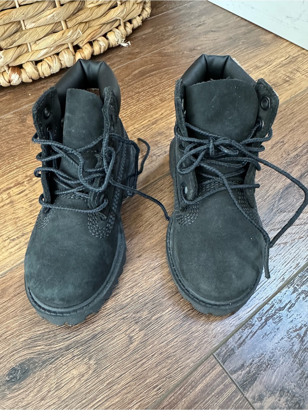 Timberland Kids Black Lace-Up Suede Boots